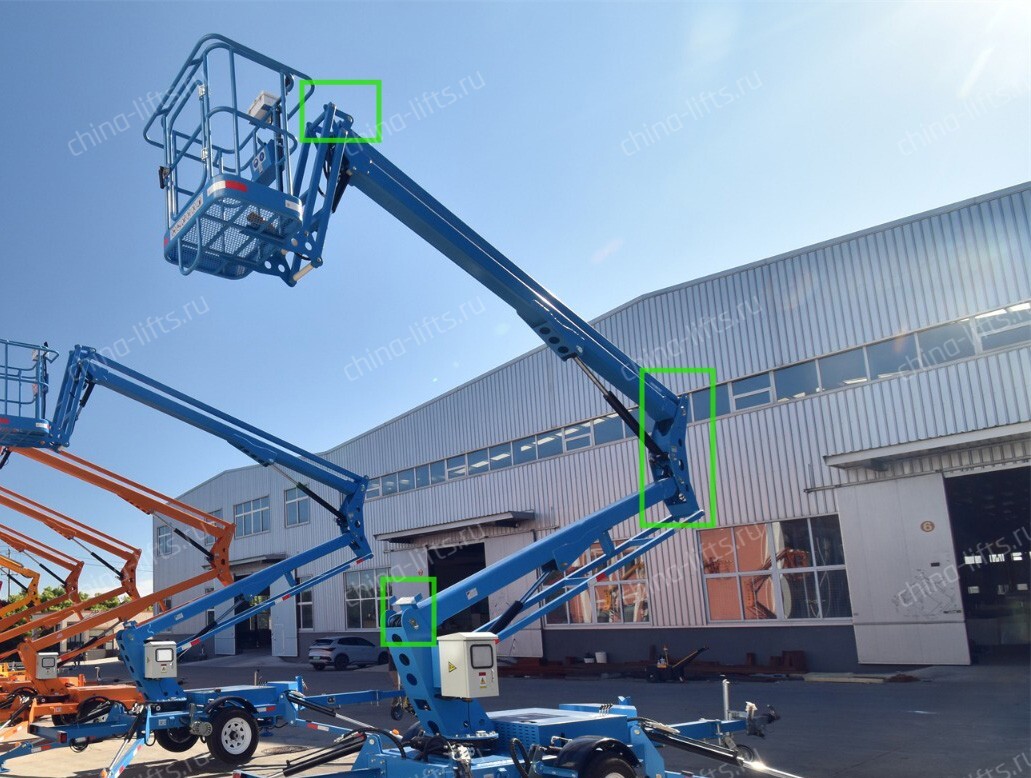 Смазка пальцев стрелы (Boom pin) прицепного подъемника